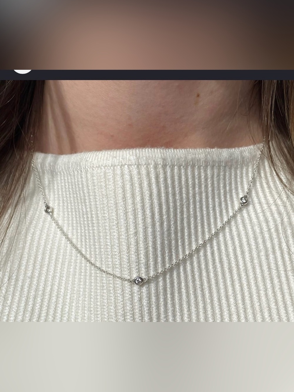 TIFFANY Elsa Peretti 5 diamond silver necklace